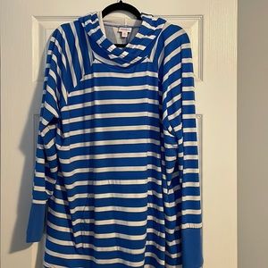 LuLaRoe Amber, Blue and White